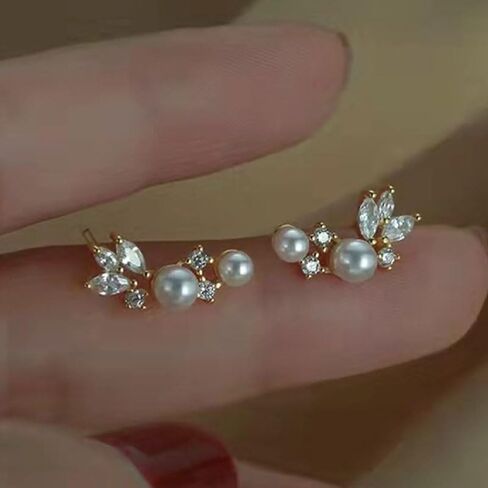 Elegant Imitation Pearl Leaves Earrings for Women Wedding Party Valentine Temperament Jewelry in Saudi Arabia