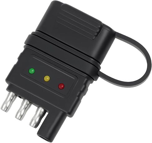 5-Way Flat Car Trailer Wiring Tester, 5 Pin Vehicle Male Female Tester with LED Indicators, Automotive Turn Signal Tail Lights Trouble Shooter Wire Circuit Accessories, Universal Fit in Kuwait