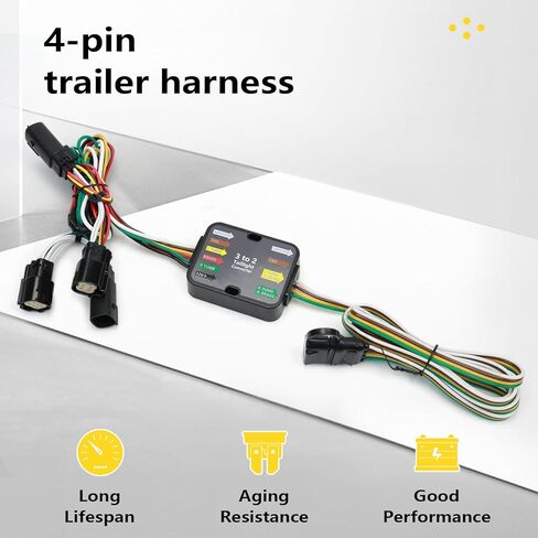 4-Way Flat Output Trailer Wiring Harness Kit Compatible with Jeep Cherokee 2019 2020 2021 2022 2023#56406 in Saudi Arabia