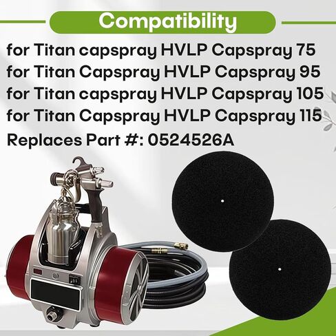 0524526A Air Filter Replacement for Capspray Turbine 75 95 105 115, Compatible Pre Filter Kit for HVLP Paint Sprayer, High-Density Foam Air Intake Filter, 2-Pack in Kuwait
