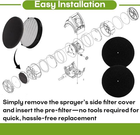 0524526A Air Filter Replacement for Capspray Turbine 75 95 105 115, Compatible Pre Filter Kit for HVLP Paint Sprayer, High-Density Foam Air Intake Filter, 2-Pack in Kuwait