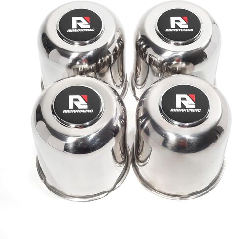 RTrhinotuning 4 PCS 4.25 in Stainless Steel Trailer Wheel Center Caps 4.29 in Tall for Truck SUV RV Rim Center Caps Chrome Push Through Hub Cover in Saudi Arabia