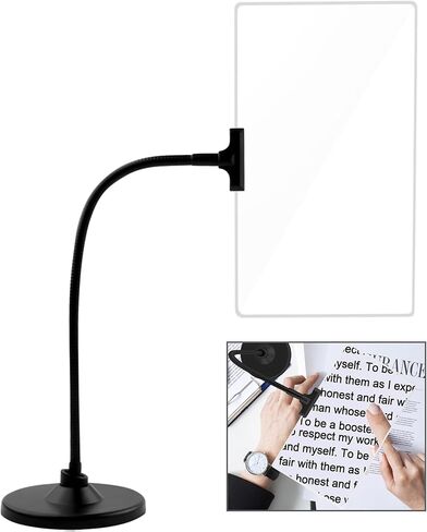 Magnifying Glass with Stand, 10x6 Inch Large Page Magnifier for Reading, Hands Free Flexible Gooseneck for Seniors with Low Vision, Ideal for Small Print, Crafts, Books & Hobbies in Kuwait