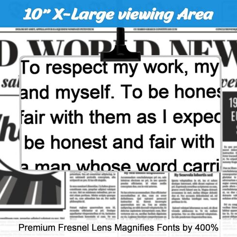 Magnifying Glass with Stand, 10x6 Inch Large Page Magnifier for Reading, Hands Free Flexible Gooseneck for Seniors with Low Vision, Ideal for Small Print, Crafts, Books & Hobbies in Kuwait