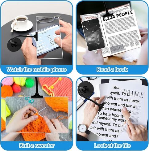Magnifying Glass with Stand, 10x6 Inch Large Page Magnifier for Reading, Hands Free Flexible Gooseneck for Seniors with Low Vision, Ideal for Small Print, Crafts, Books & Hobbies in Kuwait