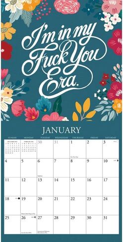 Willow Creek Press, FCK It Floral 2026 Wall Calendar, 12'' X 12'', 18-Month Calendar with Stapled Binding in Saudi Arabia