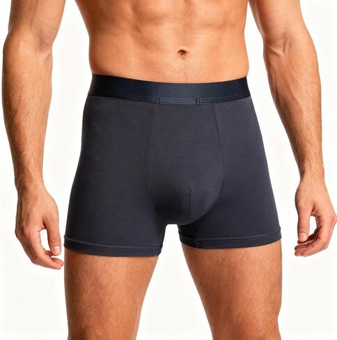 Comfortable Men's Boxer Briefs,Casual Shortie Underwear - Breathable, Moisture-Absorbent, Soft, Healthy, Sports, Daily Casual,Black,XL in Saudi Arabia