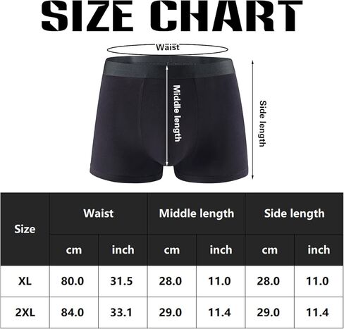 Comfortable Men's Boxer Briefs,Casual Shortie Underwear - Breathable, Moisture-Absorbent, Soft, Healthy, Sports, Daily Casual,Black,XL in Saudi Arabia