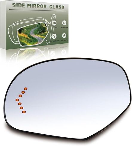 Driver Left Side Mirror Glass - Compatible with GMC, Chevy, Cadillac - 2007-2014 Yukon, 2007-2013 Silverado 1500/Tahoe/Escalade, with Heated/Turn Signal, without Auto Dimming, Replace#15874992 in Kuwait