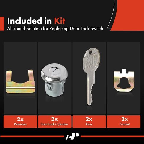 A-Premium Front Door Lock Cylinder Kit with Keys Compatible with Chevy Chevrolet GMC Truck SUV Oldsmobile Buick Cadillac Dodge Opel Pontiac, Door Lock Cylinder 9D1001, 9D1002, 9D1006 in Saudi Arabia