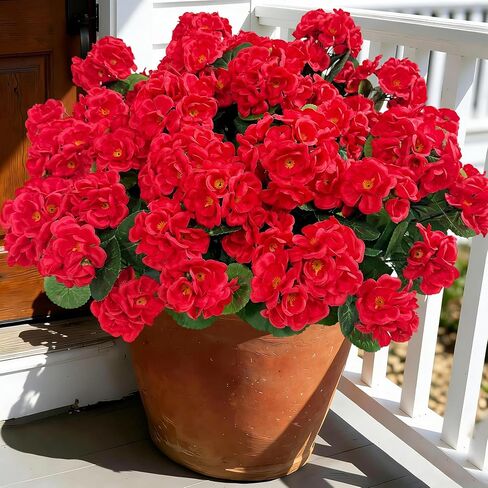 Bassion 6 حزم زهور إبرة الراعي الاصطناعية في الهواء الطلق، نباتات وهمية واقعية مقاومة للأشعة فوق البنفسجية زهور الحرير فو لصندوق نافذة الزارع في الهواء الطلق حديقة الفناء الشرفة الأمامية الديكور الخارجي in Kuwait