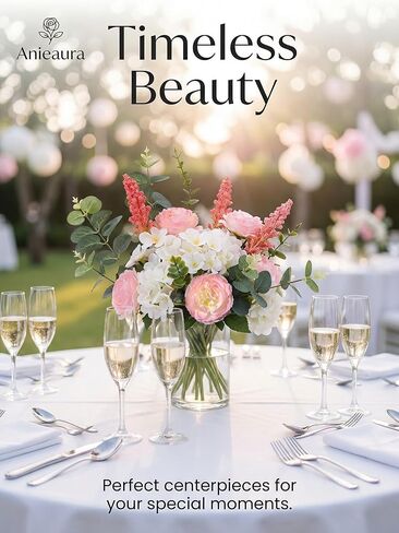 17PCS Artificial Pink Peony Flower Bouquet, Faux Spring Silk Floral Arrangements Peonies Cemetery Flowers Bouquets with Fake Stems for Vase, Wedding, Party, Grave, Table Centerpieces in Saudi Arabia