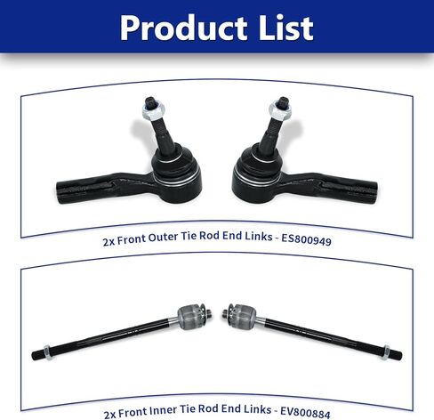 4Pcs Front Inner Outer Tie Rod, Front Inner Steering Tie Rod End Set Compatible with 2011-2015 Chevrolet Cruze & Malibu, 2014-2019 Impala, 2011-2017 Buick Lacrosse & Verano & Regal in Saudi Arabia