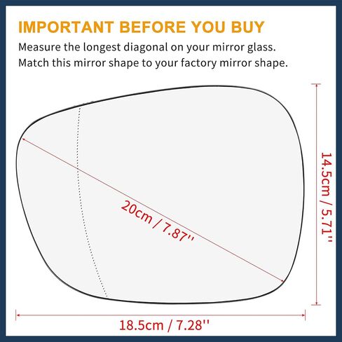for BMW X3 11-14 Wide Angle Mirror Glass Heated with Backing Plate Driver Left Side Rearview Mirror Glass in Saudi Arabia