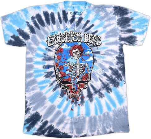 تي شيرت Liquid Blue Steal Your Bertha Spiral Vintage Band - تي شيرت Grateful Dead، قطن عضوي، قميص الحفلات الموسيقية للرجال in Saudi Arabia