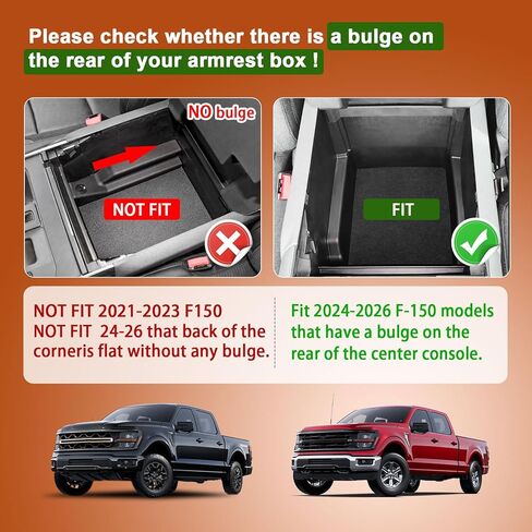 TACOBRO Center Console Organizer Compatible with Ford F150 Accessories 2024 2025 2026 & F150 Lightning,Center Console Tray for F-150 Interior Accessories, Work Great with The OEM Tray-(Only One Tray) in Saudi Arabia