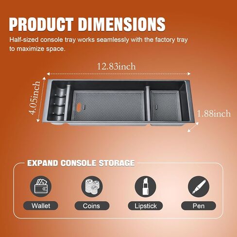 TACOBRO Center Console Organizer Compatible with Ford F150 Accessories 2024 2025 2026 & F150 Lightning,Center Console Tray for F-150 Interior Accessories, Work Great with The OEM Tray-(Only One Tray) in Saudi Arabia
