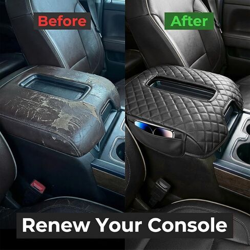 Center Console Armrest Cover with Side Pocket For Chevy Silverado & GMC Sierra 1500 2500 3500 2014-2018, Yukon & Tahoe & Suburban 2015-2020, For Console Bucket Seat, Arm Rest Cushion, Anti-Scratch in Kuwait