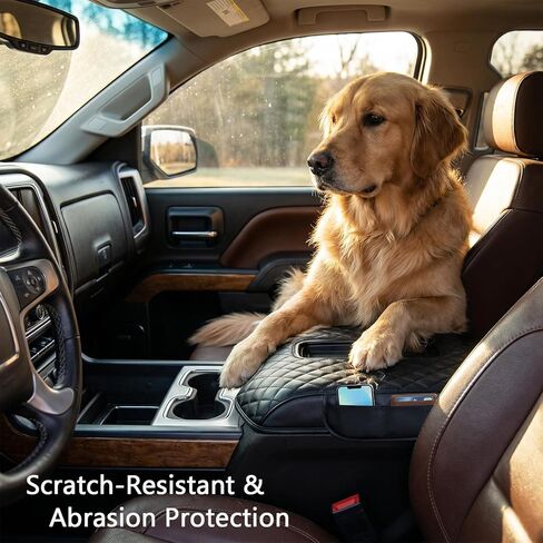 Center Console Armrest Cover with Side Pocket For Chevy Silverado & GMC Sierra 1500 2500 3500 2014-2018, Yukon & Tahoe & Suburban 2015-2020, For Console Bucket Seat, Arm Rest Cushion, Anti-Scratch in Kuwait