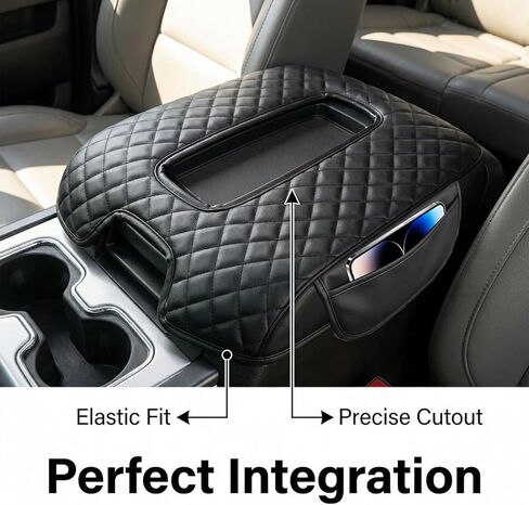 Center Console Armrest Cover with Side Pocket For Chevy Silverado & GMC Sierra 1500 2500 3500 2014-2018, Yukon & Tahoe & Suburban 2015-2020, For Console Bucket Seat, Arm Rest Cushion, Anti-Scratch in Kuwait