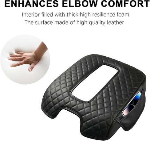 Center Console Armrest Cover with Side Pocket For Chevy Silverado & GMC Sierra 1500 2500 3500 2014-2018, Yukon & Tahoe & Suburban 2015-2020, For Console Bucket Seat, Arm Rest Cushion, Anti-Scratch in Kuwait