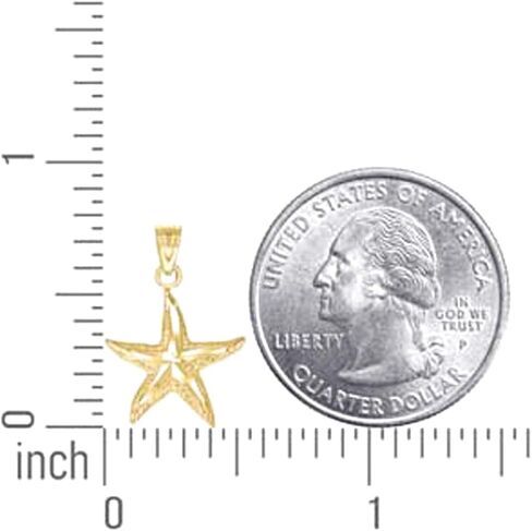JewelryWeb 10k الذهب الأصفر للجنسين ستار الأسماك سيلفي حلية قلادة قلادة 20.9x14.20 مللي متر قلادة واسعة للنساء in Saudi Arabia