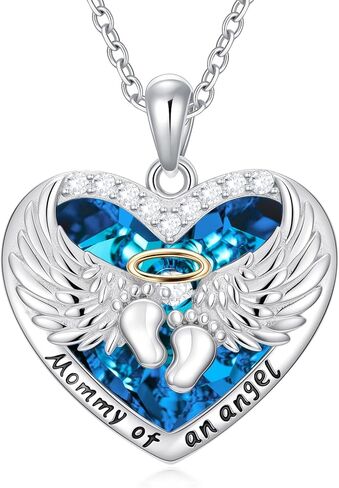 Miscarriage Necklace Loss of Pregnancy Necklace 925 Sterling Silver Mommy of an Angel Memorial Sympathy Jewelry Gift for Mom Mother Women in Saudi Arabia