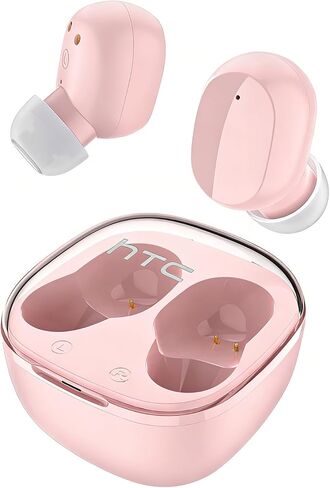 HTC True Wireless Earbuds 6 Bluetooth 5.3 in Ear Stereo Headphones Touch Control with Built-in Microphone, Wireless Noise Cancelling Earbuds 22H Playtime with Charging Case for Android and iOS- Black in Saudi Arabia