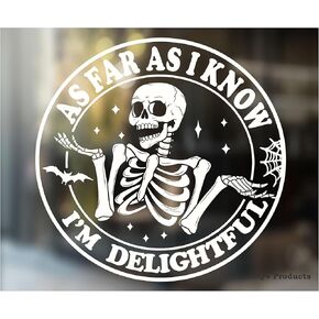 ملصق لاصق بقدر ما أعرف أنا مبهج [صنع في الولايات المتحدة الأمريكية - 5 × 5 بوصة] ملصق مضحك لنافذة السيارة أو الشاحنة أو المصد in Kuwait