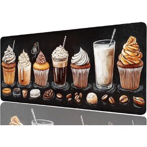 حصيرة مكتب القهوة لوحة مكتب الألعاب كبيرة لوحة لوحة المفاتيح الماوس كب كيك السبورة مثلج الحليب القهوة الفول سطح المكتب الحصير لوحة مفاتيح الكمبيوتر لوحة الماوس حصيرة الكمبيوتر المحمول حصيرة مكتب ديكور المنزل 31.5 "× 11.8" in Kuwait