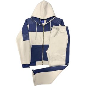 Men's 2-Piece Fleece Sweatsuit Warm Winter Sweat Jacket & Sweatpants Outfit in Kuwait