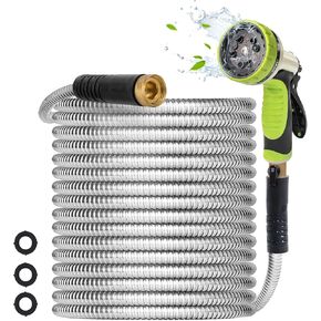 Metal Garden Hose 25ft, Flexible Lightweight Garden Hose Stainless Steel Leakproof Thickened No Kink Water Hose in Saudi Arabia