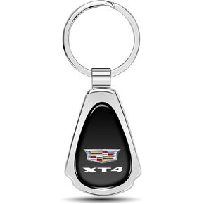 iPick Image Black Dome Metal Teardrop Logo Key Chain Official Licensed for Cadillac XT4 (Chrome) in Kuwait