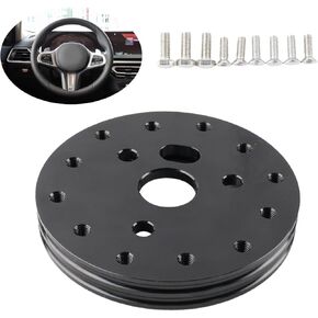 1 Pcs Car Steering Wheel Base Connector Conversion Spacer, 0.5 Inches 6-Hole To 3-Hole Steering Wheel Quick Release Boss Kit With 0.8 Inches/0.62 Inches Screws, Fits For Most Cars (Black) in Kuwait