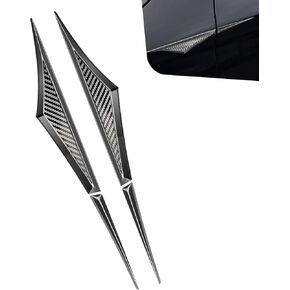 قطعتان من ملصقات شفرات الأبواب الجانبية للسيارة المعدنية، شارات حاجز جانبي للسيارة، ملصقات شارة شعار حاجز السيارة ذاتية اللصق، عالمية لمعظم السيارات (نمط ألياف الكربون) in Kuwait