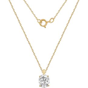 قلادة سوليتير من الذهب الصلب الحقيقي عيار 10 أو 14 قيراط للنساء من DIAMONBLISS in Kuwait