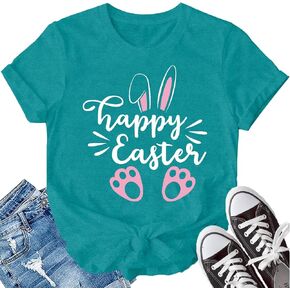 LBP Happy Easter Shirt for Women Easter Day T-Shirt Bunny Rabbit Tee Tops in Kuwait