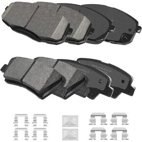 Front and Rear Ceramic Brake Pads Kits with Hardware Set, Compatible with 2014 2015 2016 Kia Soul (D1397, D1544) in Kuwait