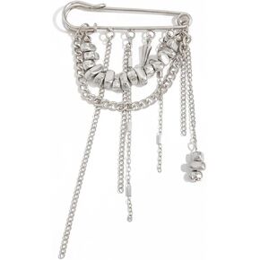 Irregular Bead Tassel Metal Chain Brooch Gold Multi Layer Chains Broches Y2K Punk Broach Pendant Tassel Decorative Brooches And Pins For Women Men Suit Full Dress Clothing Goth Fashion Accessories in Kuwait