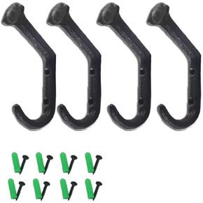 Tinsow Wall Mount Coat Hooker Hooks Rustic Farmhouse Cast Iron Tamer (4) in Kuwait