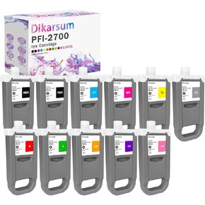 PFI-2700 Ink Cartridge Replacement for Canon PFI2700 Ink Tank Compatible with imagePROGRAF GP-2000 GP-4000 GP-4600S GP-6600S Printer(11Color MBK PBK CY MG YL GY R OR G VT FP) in Kuwait