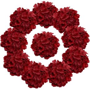 10 pcs Hydrangea Artificial Flowers, Silk Artificial Hydrangea Head with Stem Hydrangea for Bridal Wedding Baby Shower Home Party Decoration (Blush Pink) in Kuwait