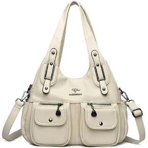 Slouchy PU Leather Hobo Bags Women Underarm Shoulder Bag Multi-pocket Crescent Crossbody Purses Travel Tote Handbag 2026 in Kuwait