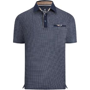 Esabel.C Men's Golf Polo Shirts Print Moisture Wicking Short Sleeve Dry Fit Stretch Polo Shirts for Men with Faux Pocket in Kuwait