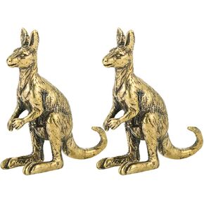 2pcs Kangaroo Figurines Kangaroo Decor Vintage Brass Sculpture Art Piece, Ideal Decor for Home, Office, Shelf, Living Room, or Desk Display in Kuwait