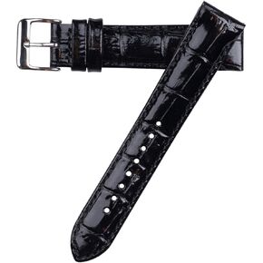 Hadley-Roma MS853 Genuine Italian Calfskin Leather Watch Strap with Alligator Grain Embossed Pattern, Heavy Padded, Remborde Construction, Available in 18mm, 20mm, 22mm, 24mm in Kuwait