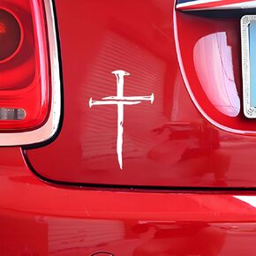 Cross of Nails Car Decal Sticker, Vinyl Waterproof Automotive Window Decal, Christian Religious Vehicle Bumper Sticker, Jesus Christ Auto Decoration Decals for Laptop, Wall (Black) in Kuwait