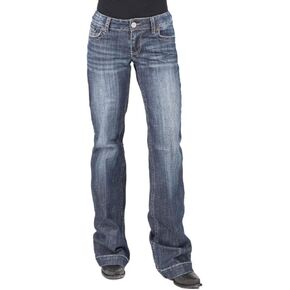 Tin Haul Womens Blue Cotton Blend Curved Piece Ella Jeans in Saudi Arabia