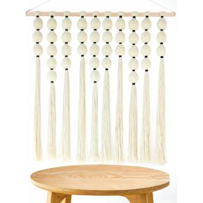FZHLR Macrame Wall Hanging Large Boho Sphericity Cotton Textile Wall Decor Art Fiber Yarn Headboard Bedroom Living Room Apartment Birthday Gift Xmas (Beige) in Saudi Arabia