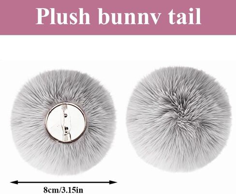 4 Pcs Bunny Costume for Adult, Gray Ears and Tail with Pink Bow Tie Collar and Gloves, Bunny Costume Accessories for Easter Rabit Costume Party in Kuwait